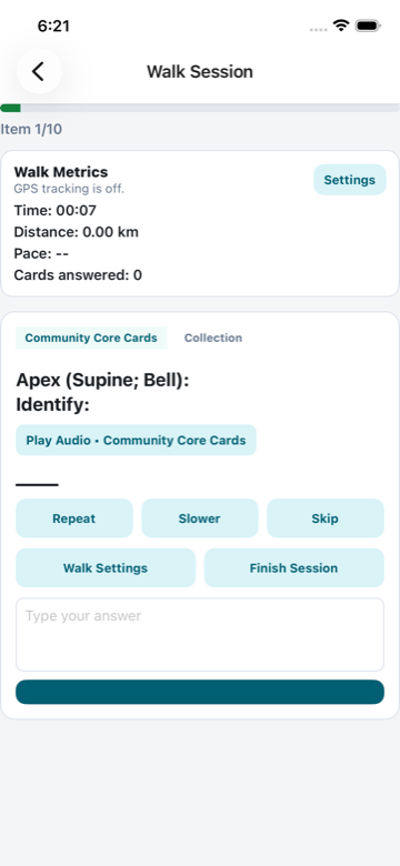 Revalk walk session workflow.